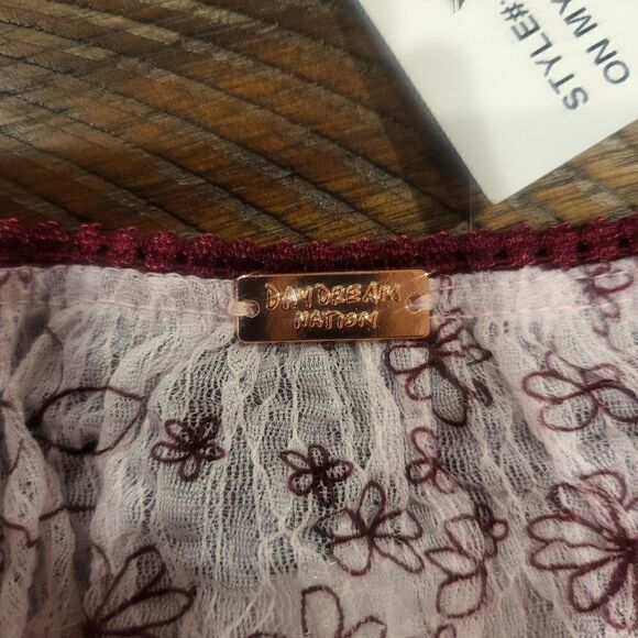 Dolls Kill x Daydream Nation On My Mind Floral Thong Meduim Blush - Picture 2 of 9